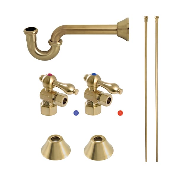 Plumbing Sink Trim Kit with PTrap, Brushed Brass